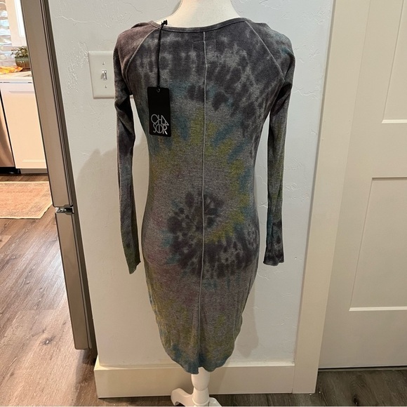 NWT Chaser Long Sleeve Multi Colored Tie Dye Mini Dress Small - Picture 5 of 8